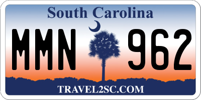 SC license plate MMN962
