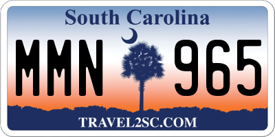SC license plate MMN965