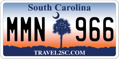 SC license plate MMN966