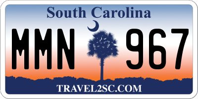 SC license plate MMN967