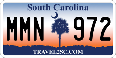 SC license plate MMN972