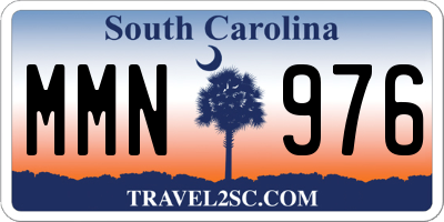 SC license plate MMN976