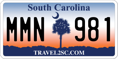 SC license plate MMN981