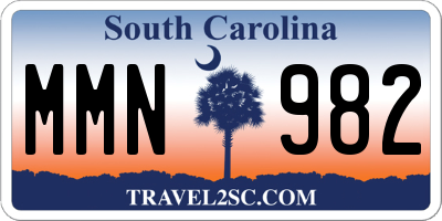 SC license plate MMN982