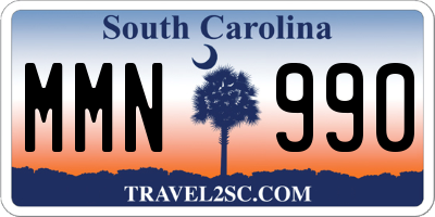 SC license plate MMN990