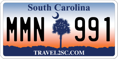 SC license plate MMN991