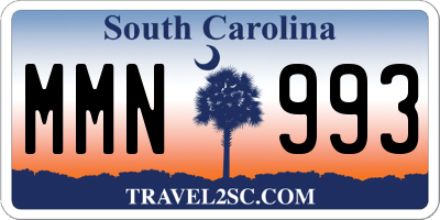 SC license plate MMN993