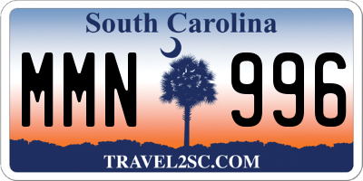 SC license plate MMN996
