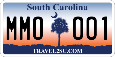 SC license plate MMO001