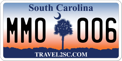 SC license plate MMO006