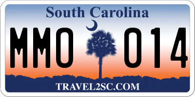 SC license plate MMO014