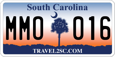SC license plate MMO016