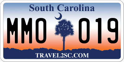 SC license plate MMO019