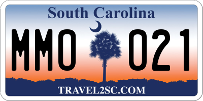 SC license plate MMO021