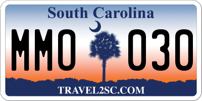 SC license plate MMO030
