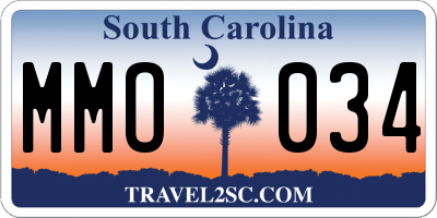 SC license plate MMO034
