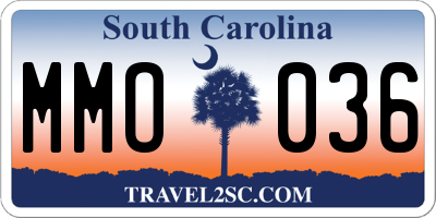 SC license plate MMO036