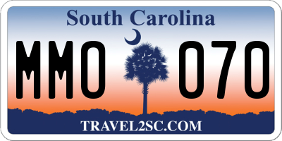 SC license plate MMO070