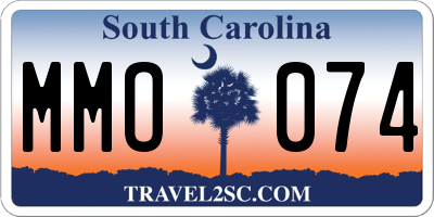 SC license plate MMO074