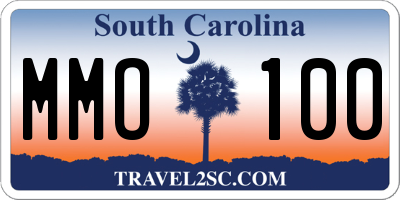 SC license plate MMO100