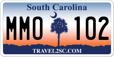 SC license plate MMO102