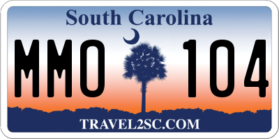 SC license plate MMO104