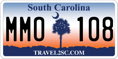 SC license plate MMO108