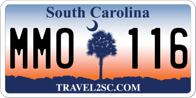 SC license plate MMO116