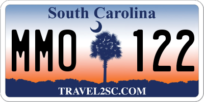 SC license plate MMO122