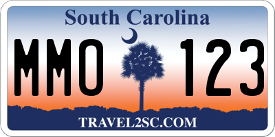SC license plate MMO123