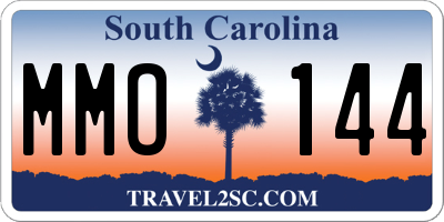 SC license plate MMO144