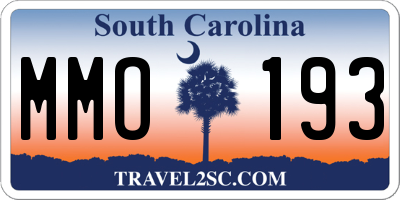 SC license plate MMO193