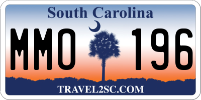 SC license plate MMO196