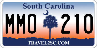 SC license plate MMO210