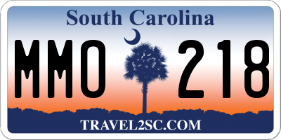 SC license plate MMO218