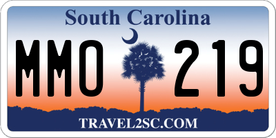 SC license plate MMO219
