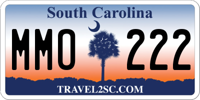 SC license plate MMO222
