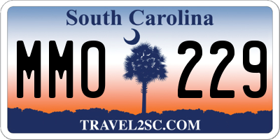 SC license plate MMO229