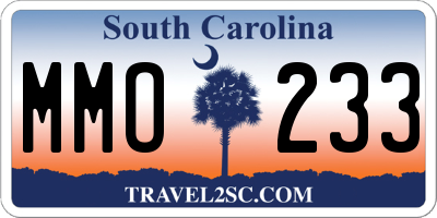 SC license plate MMO233