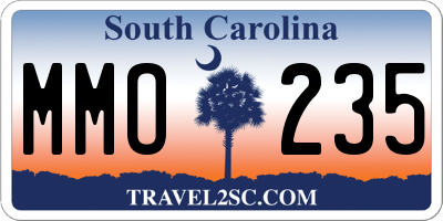 SC license plate MMO235