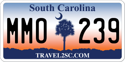 SC license plate MMO239