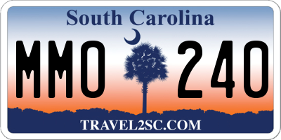 SC license plate MMO240