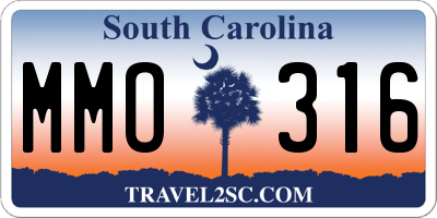 SC license plate MMO316