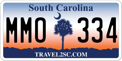SC license plate MMO334