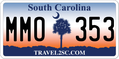 SC license plate MMO353