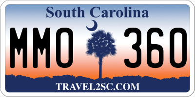 SC license plate MMO360