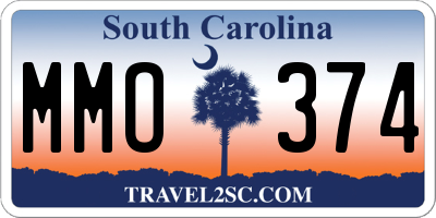 SC license plate MMO374