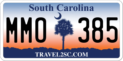 SC license plate MMO385