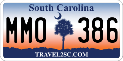 SC license plate MMO386