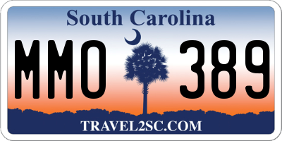 SC license plate MMO389
